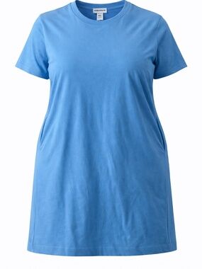 Nordstrom Women’s Blue Midi T Shirt Dress Stretch Cotton Pockets - Size XXL